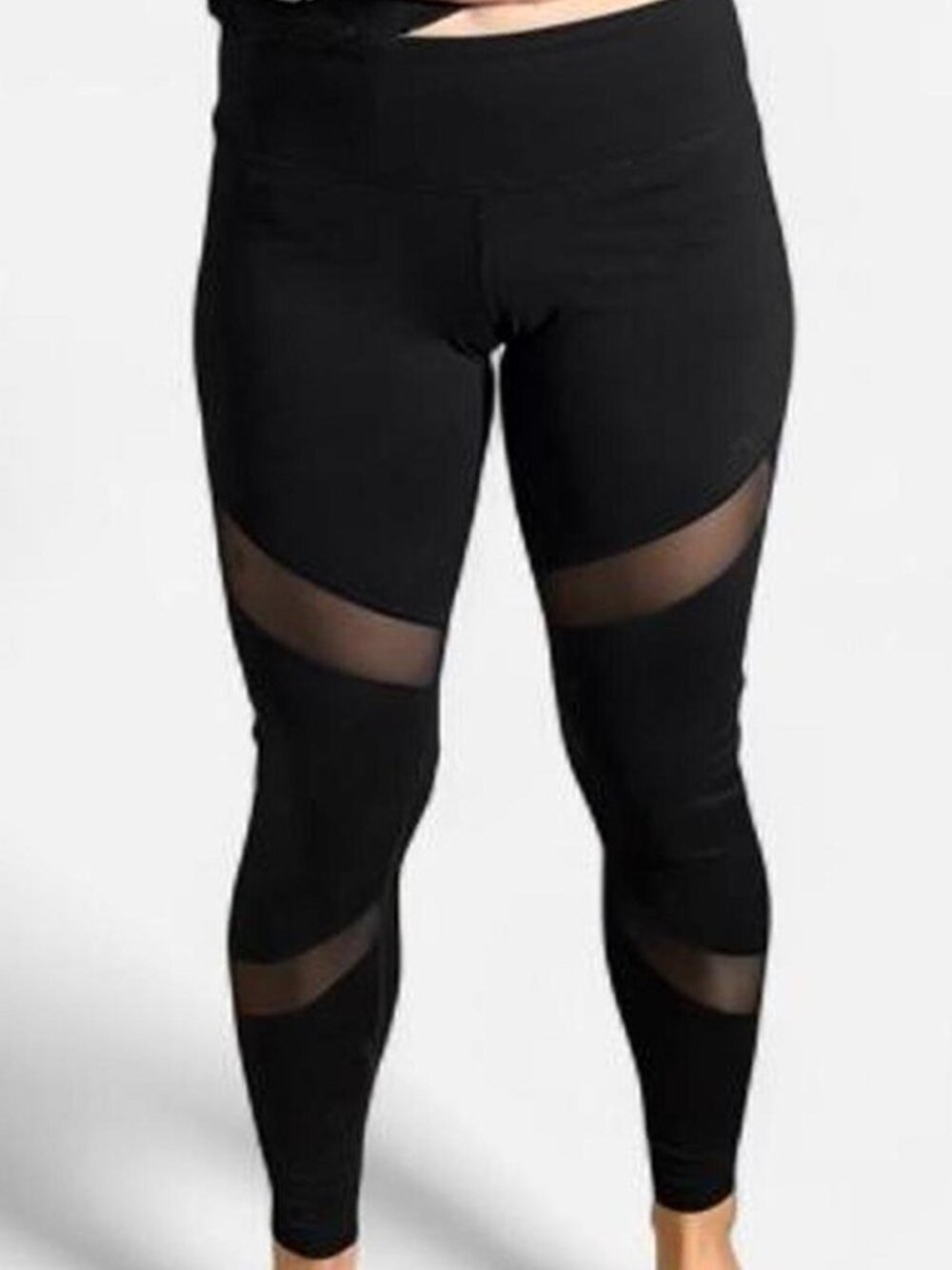 Old Navy black leggings with mesh see-through cutout panels - size S